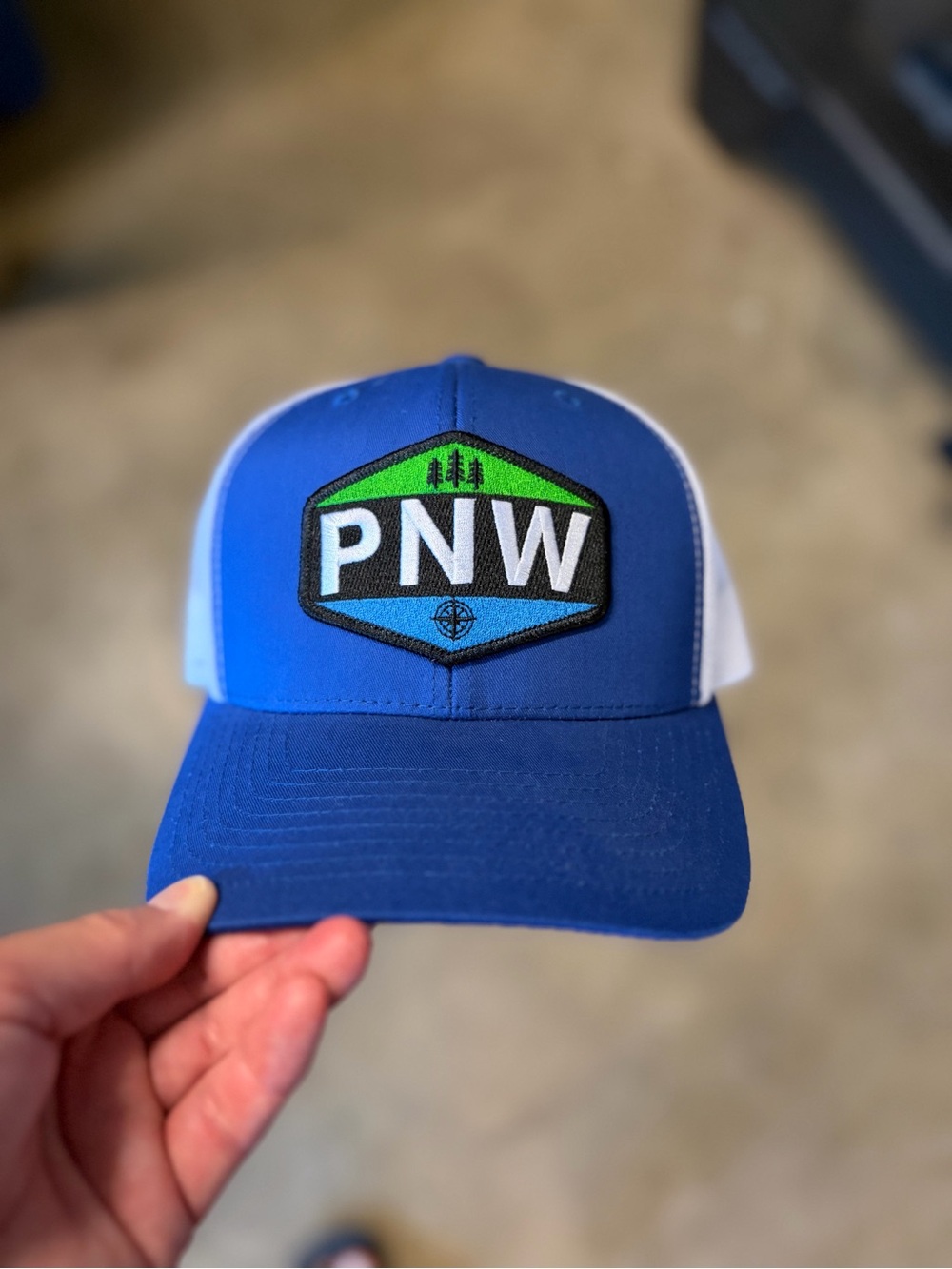 PNW Blue Mesh-Back Trucker Hat
